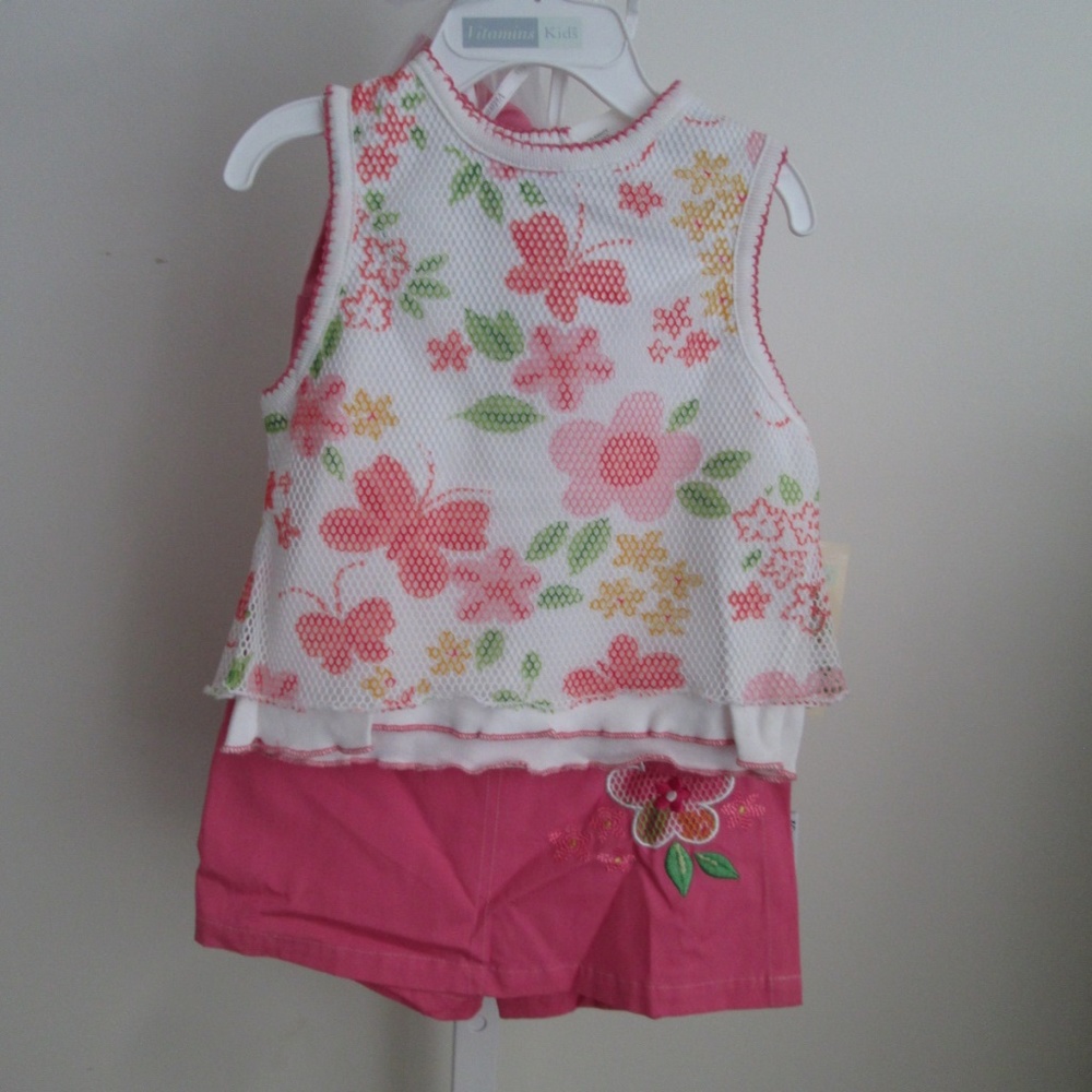Girls 3pc Tank, Skort & Hat Floral Motif Set NWT